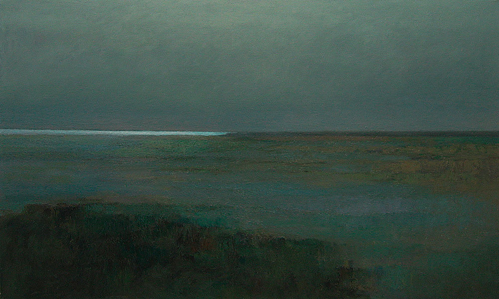 rivier bij avond | 2015 | olie op linnen | 85x50 cm