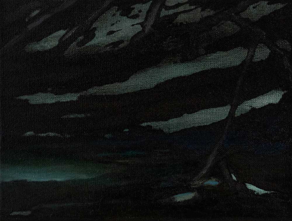 nachtlandschap I | 2021 | olieverf/linnen | 24x18 cm