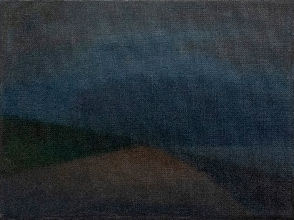 dijk bij avond | 2020 | olieverf/linnen | 24x18 cm